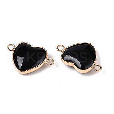 Natural Obsidian Love Heart Pendants G-T138-205D-G-1