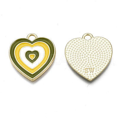 Rack Plating Light Gold Alloy Enamel Pendants LS-ENAM-Q444-014K-RS-1