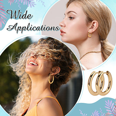 5 Pairs 5 Styles PVD Vacuum Plating 304 Stainless Steel Huggie Hoop Earrings for Women EJEW-ME0001-07-1