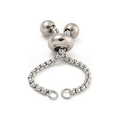 Non-Tarnish Adjustable 304 Stainless Steel Box Chain Slider Bracelet Making LS-MAK-L038-001P-01-1