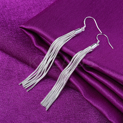 Brass Tassel Dangle Earrings FS-WG3DBF1-01-1
