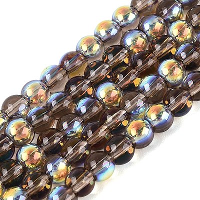 Electroplate Transparent Glass Beads Strands EGLA-Q132-4MM-A10-1