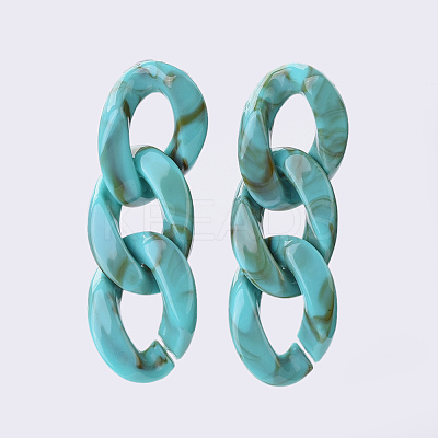 Acrylic Curb Chain Ear Studs EJEW-JE03126-M-1