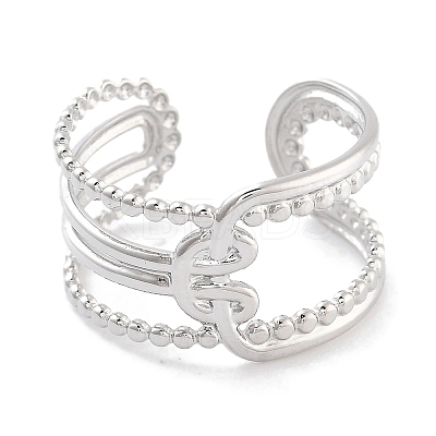 Non-Tarnish 304 Stainless Steel Oval Open Cuff Rings for Women RJEW-K273-07P-1