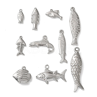 10Pcs 304 Stainless Steel Pendants STAS-P426-07P-1