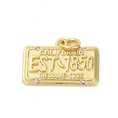 Brass Micro Pave Cubic Zirconia Pendants KK-P308-36G-1