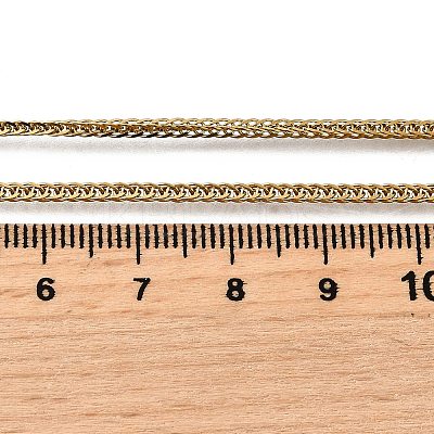 2MM 304 Stainless Steel Wheat Chain Necklaces for Men STAS-V011-03C-G-1