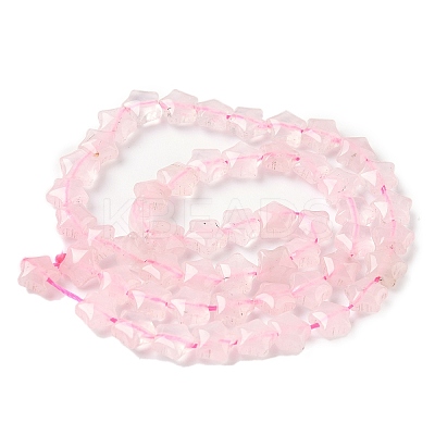 Natural Rose Quartz Star Beads Strands G-Z080-A10-1