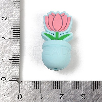 Flower Food Grade Silicone Focal Beads LS-SIL-A011-03B-02-1