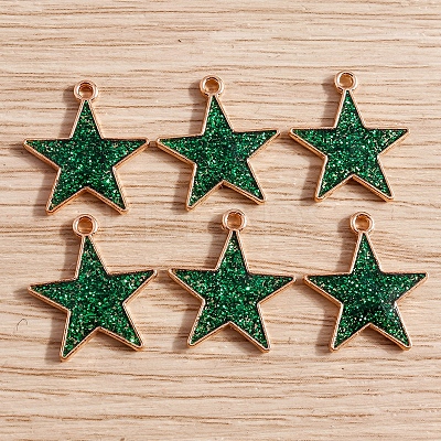 Glitter Alloy Enamel Pendants LS-PW-WG0BABC-04-1