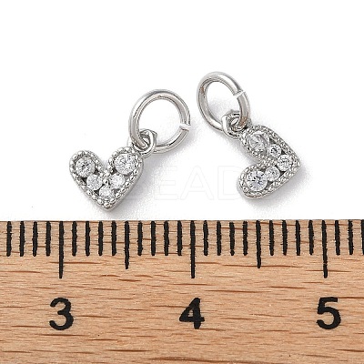 Rack Plating Brass Micro Pave Cubic Zirconia Pendants KK-P245-02P-1