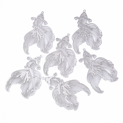 6Pcs 201 Stainless Steel Pendants STAS-YW0003-13B-1
