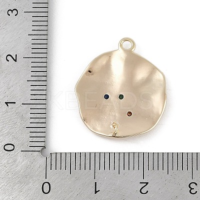 Brass Micro Pave Cubic Zirconia Pendants KK-Z075-14G-1