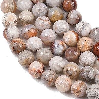 Natural Mexican Agate Beads Strands G-G345-B01-6mm-1