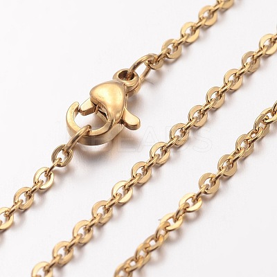 Ion Plating(IP) 304 Stainless Steel Cable Chain Necklaces LS-NJEW-H445-16G-1