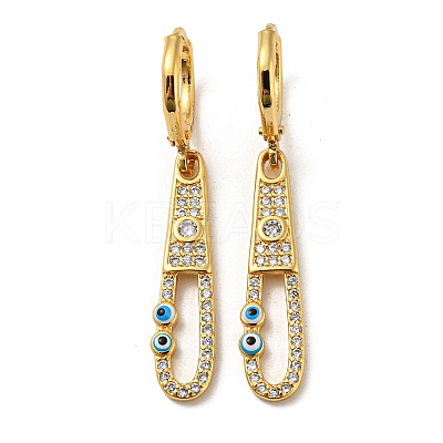 Real 18K Gold Plated Brass Dangle Leverback Earrings EJEW-A033-17G-03-1