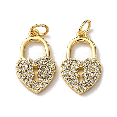Brass Micro Pave Clear Cubic Zirconia Pendants LS-KK-A270-03D-G-1