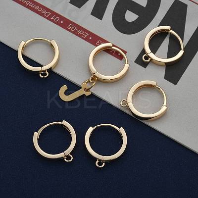 Brass Huggie Hoop Earring Findings KK-S350-069G-1