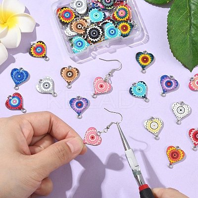 44Pcs 22 Colors Alloy Enamel Connector Charms ENAM-CJ0006-64-1