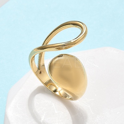 304 Stainless Steel Cuff Rings for Women RJEW-A063-01A-G-1