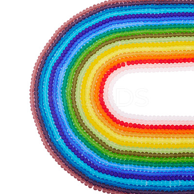 18 Strands 18 Colors Transparent Glass Beads Strands EGLA-TA0013-38-1