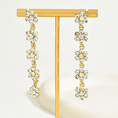Real 18K Gold Plated Brass Micro Pave Cubic Zirconia Dangle Stud Earrings for Women TR0164-3-1
