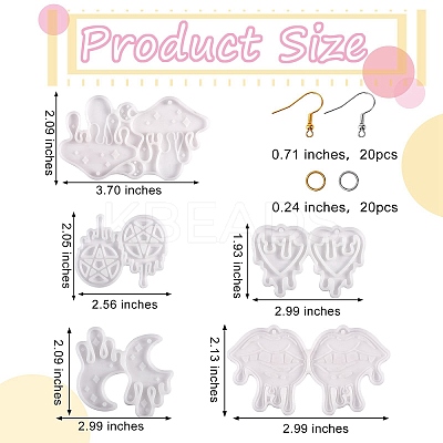 5Pcs Halloween Theme DIY Pendant Silicone Molds DIY-SZ0006-39-1