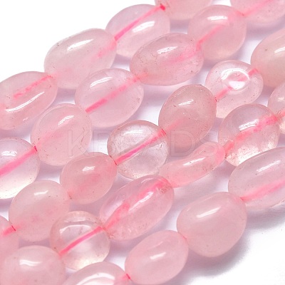 Natural Madagascar Rose Quartz Beads Strands X-G-O186-B-09-1