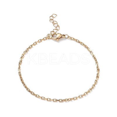 Ion Plating(IP) 304 Stainless Steel Cable Chain Bracelet for Men Women STAS-B039-04G-1