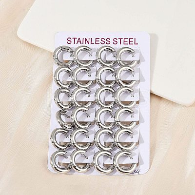 202 Stainless Steel Polishing Hoop Earrings EJEW-M106-02P-01-1