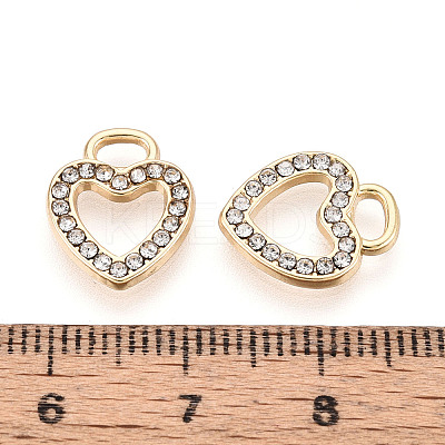 Rack Plating Alloy Rhinestone Charms FIND-N011-22KCG-1