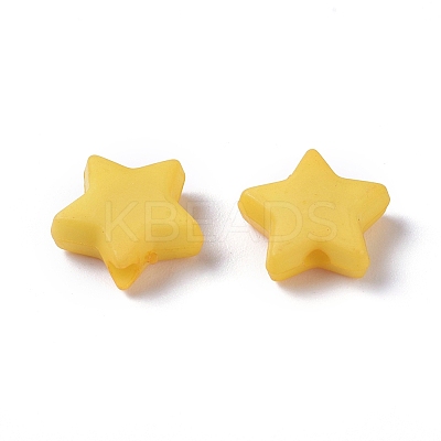 Opaque Acrylic Beads X-SACR-WH0002-07G-1