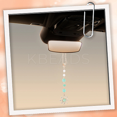3Pcs 3 Colors Zinc Alloy Sun Pendant Decorations AJEW-SC0031-24-1