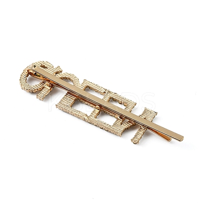 Word QUEEN Alloy Rhinestone Hair Bobby Pins FIND-WH0152-34G-KCG-1