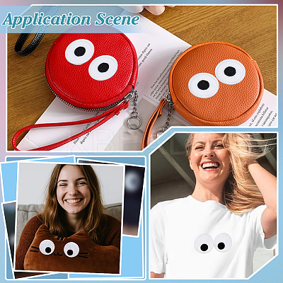 20Pcs Eyes Polyester Embroidery Iron on/Sew on Patches DIY-PH0036-61C-01-1