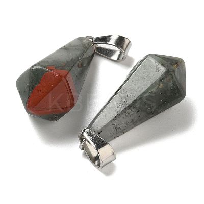 Natural African Bloodstone Pointed Pendants G-B127-15P-05-1