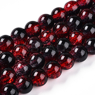 Transparent Crackle Glass Bead Strands X-GLAA-T025-8mm-02G-1