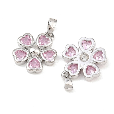 Brass Micro Pave Cubic Zirconia Pendants KK-C248-08P-1