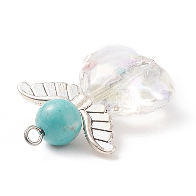 Synthetic Turquoise AB Color Acrylic Pendants PALLOY-TA00001-02-1