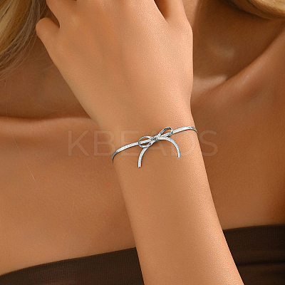 Non-Tarnish 201 Stainless Steel Herringbone Chain Bracelets AO9100-2-1
