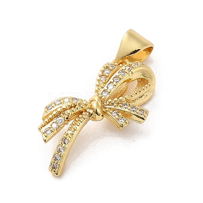 Rack Plating Brass Micro Pave Clear Cubic Zirconia Pendants KK-A206-05A-G-1