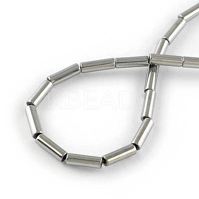 Tube Electroplated Non-magnetic Synthetic Hematite Beads Strands G-R259-38H-1