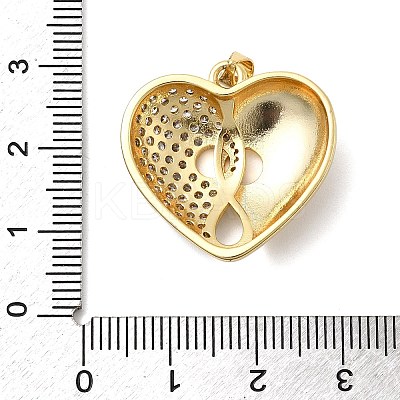 Brass Micro Pave Clear Cubic Zirconia Pendants KK-H519-14B-GP-1