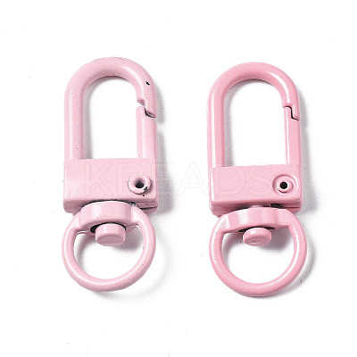Spray Painted Eco-Friendly Alloy Swivel Snap Hooks Clasps PALLOY-T080-02K-NR-1
