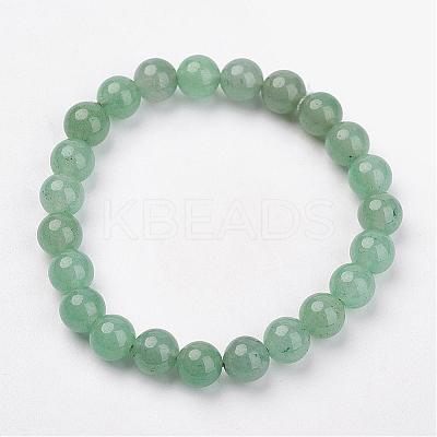 Natural Green Aventurine Stretch Bracelets G-N0270-01-1