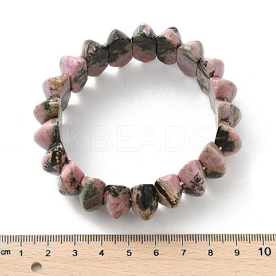 Bicone Natural Rhodonite Beads Stretch Bracelets for Women Men BJEW-C097-05B-1