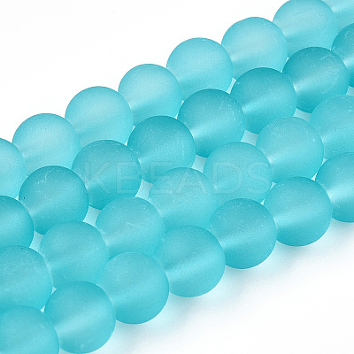 Baking Paint Transparent Glass Bead Strands X-GLAA-S031-6mm-18-1