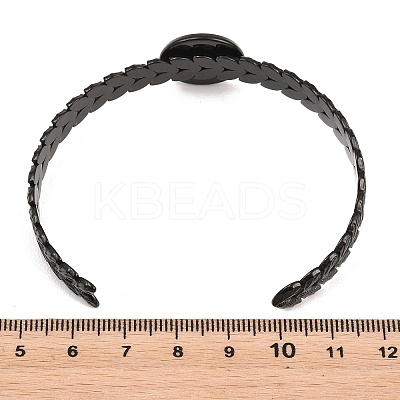304 Stainless Steel Leaf Cuff Bangle Making STAS-F366-10A-EB-1
