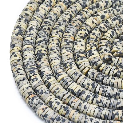 Natural Dalmatian Jasper Beads Strands G-P575-B03-6x1mm-1