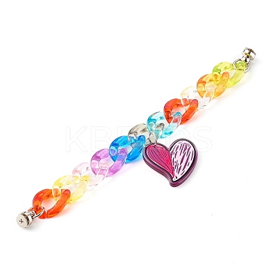 Acrylic Curb Chain Phone Case Chain HJEW-JM00504-02-1